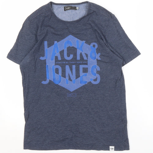 Jack & Jones Men's Blue Graphic Print T-Shirt M