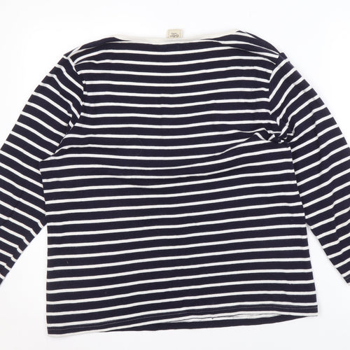 Icon Traders Women's Blue Striped Long Sleeve T-Shirt Size 14