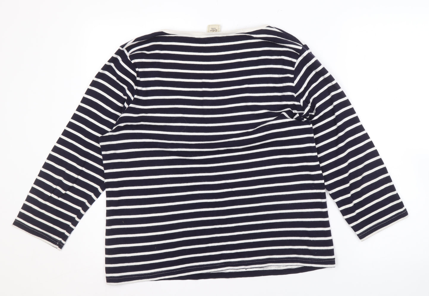 Icon Traders Women's Blue Striped Long Sleeve T-Shirt Size 14