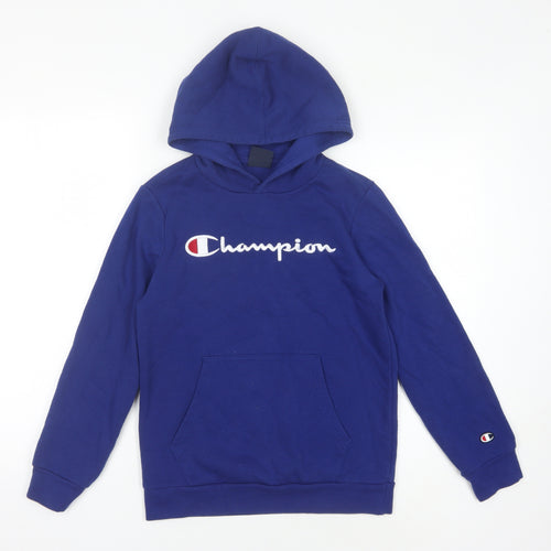 Champion Boys Blue Pullover Hoodie, Size 11-12, Graphic Logo