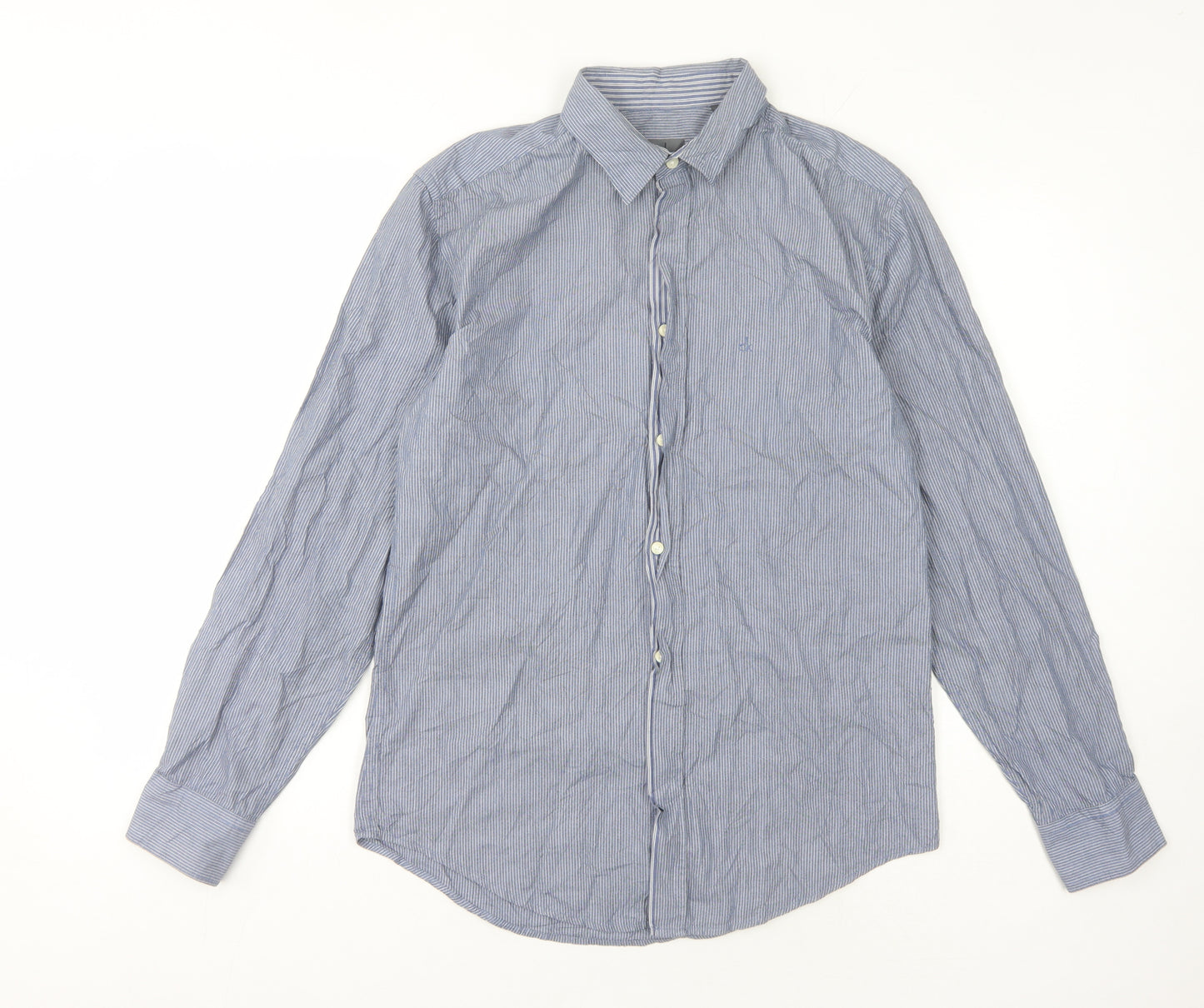 Calvin Klein Men's Small Blue Striped Shirt