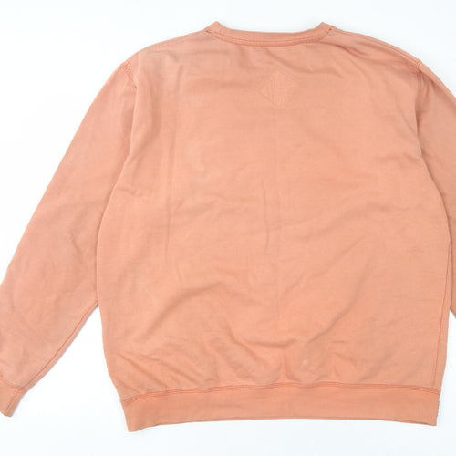 Ushi Men's Large Orange Graphic Pullover Sweatshirt