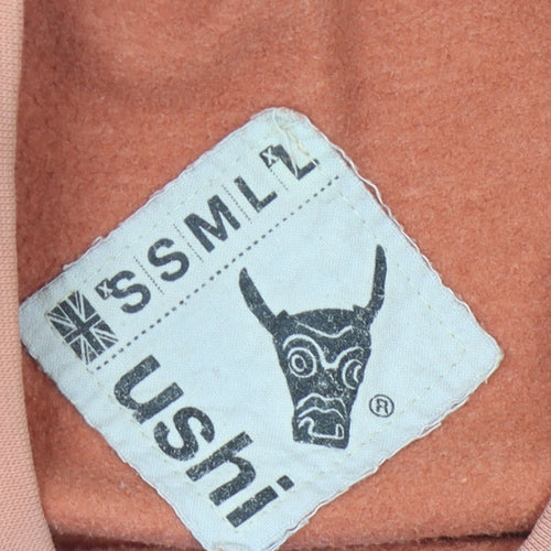 Ushi Men's Large Orange Graphic Pullover Sweatshirt