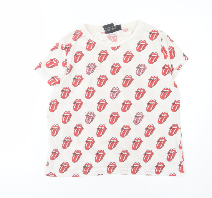 The Rolling Stones Women's White Graphic T-Shirt Size 10