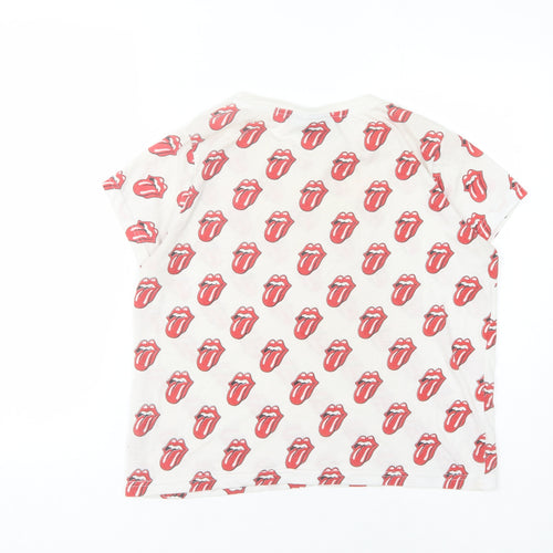 The Rolling Stones Women's White Graphic T-Shirt Size 10