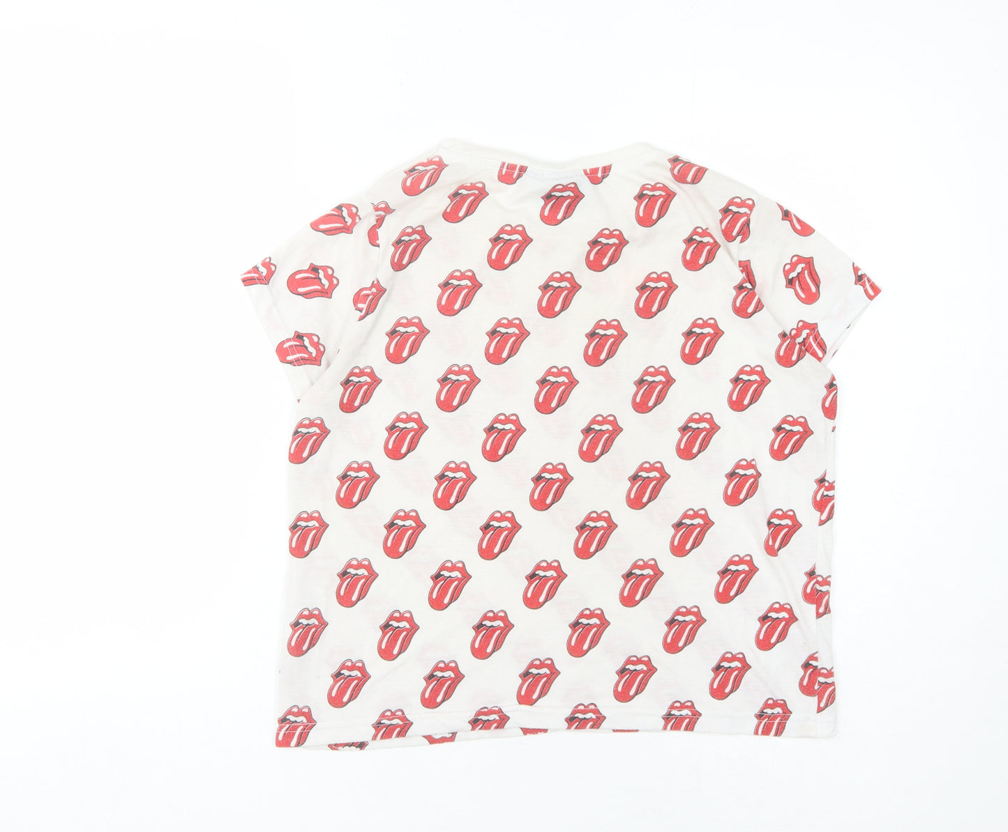 The Rolling Stones Women's White Graphic T-Shirt Size 10