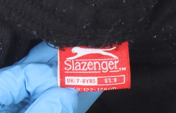 Slazenger Boys Black Sweatpants 7 Years Elastic Waist