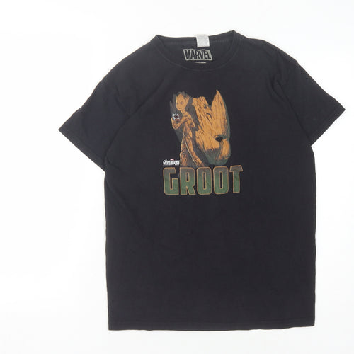 Marvel Boys Black Groot Graphic T-Shirt 12-13 Years Cotton
