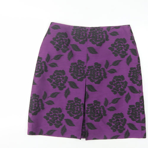 Laura Ashley Women’s Purple Floral Pencil Skirt UK 14