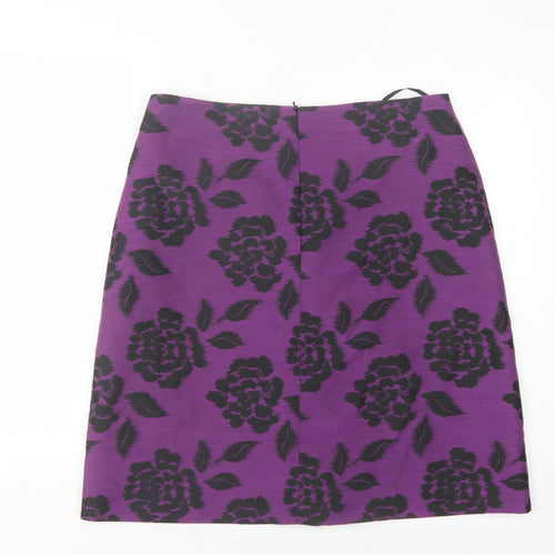 Laura Ashley Women’s Purple Floral Pencil Skirt UK 14