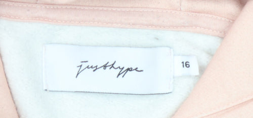 Hype Teens Pink Green Pullover Hoodie Size 16