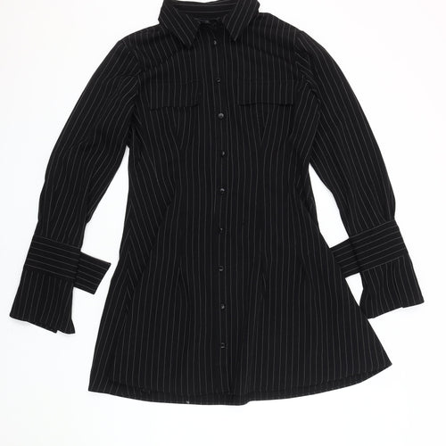 ASOS DESIGN Women's Black Button-Up Shirt Size 14