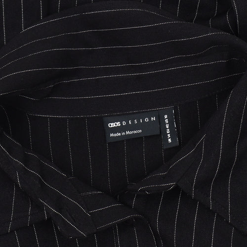 ASOS DESIGN Women's Black Button-Up Shirt Size 14