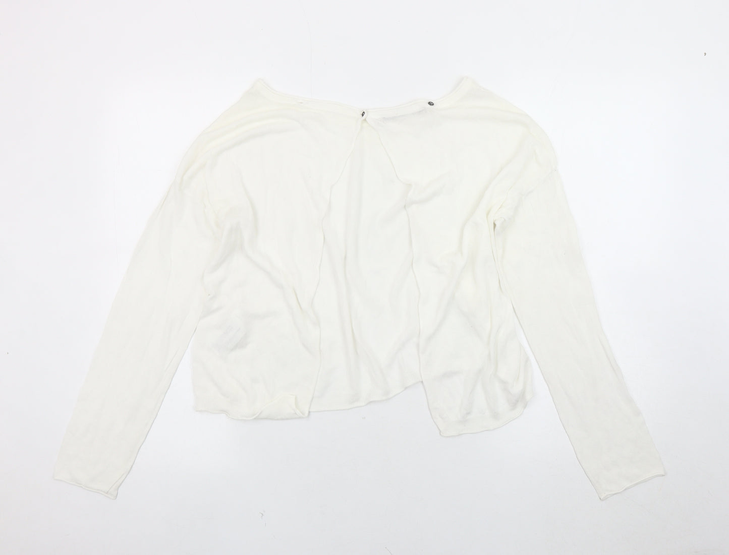 Passport Women's White Knit Long Sleeve Top Size 12