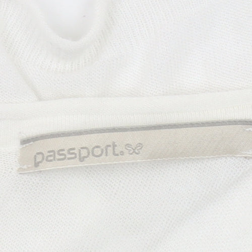 Passport Women's White Knit Long Sleeve Top Size 12