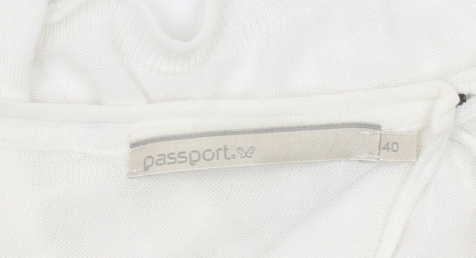 Passport Women's White Knit Long Sleeve Top Size 12