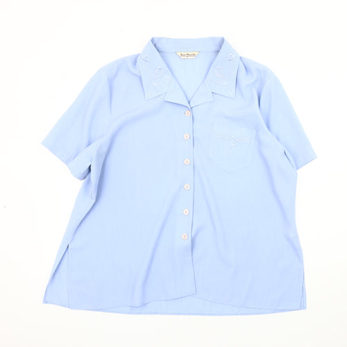 Bon Marché Women's Blue Button-Up Shirt Size 22