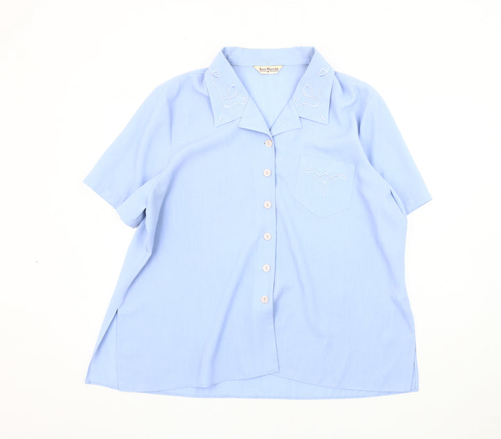 Bon Marché Women's Blue Button-Up Shirt Size 22