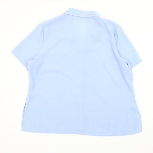 Bon Marché Women's Blue Button-Up Shirt Size 22