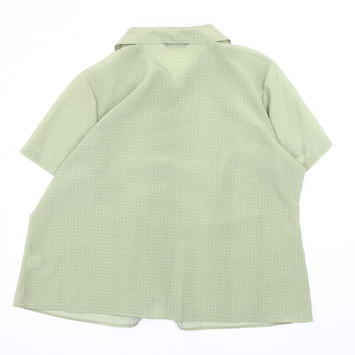 Bm Women's Green Polka Dot Button-Up Shirt Size 22