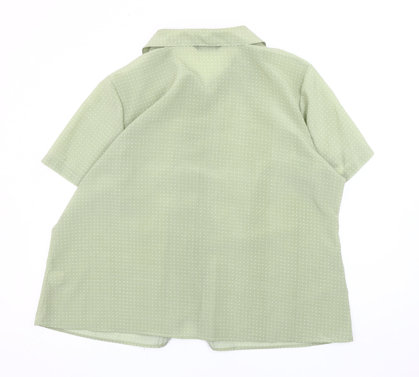 Bm Women's Green Polka Dot Button-Up Shirt Size 22