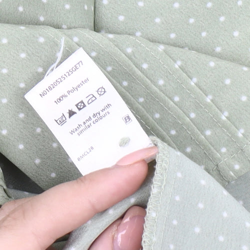 Bm Women's Green Polka Dot Button-Up Shirt Size 22