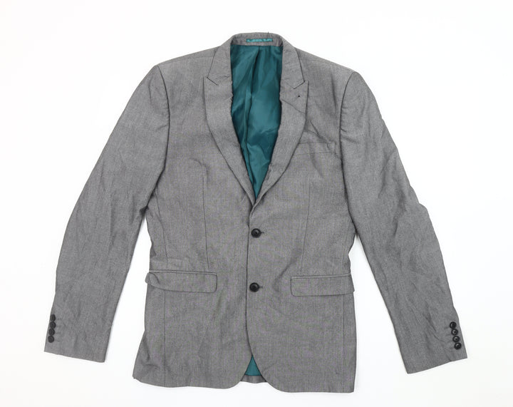 Next Men's Grey Long Length Blazer Jacket Size 38L