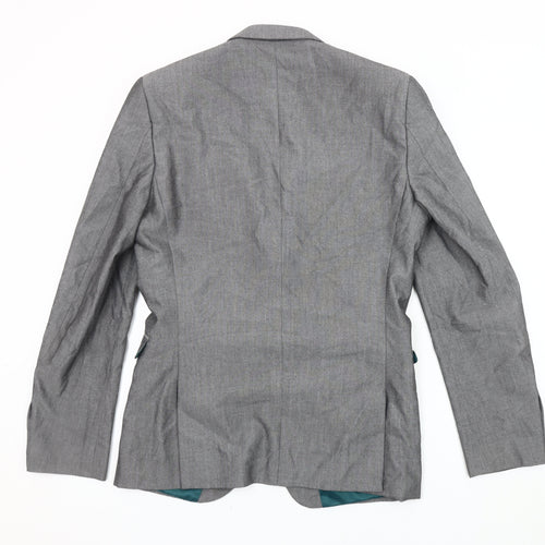 Next Men's Grey Long Length Blazer Jacket Size 38L