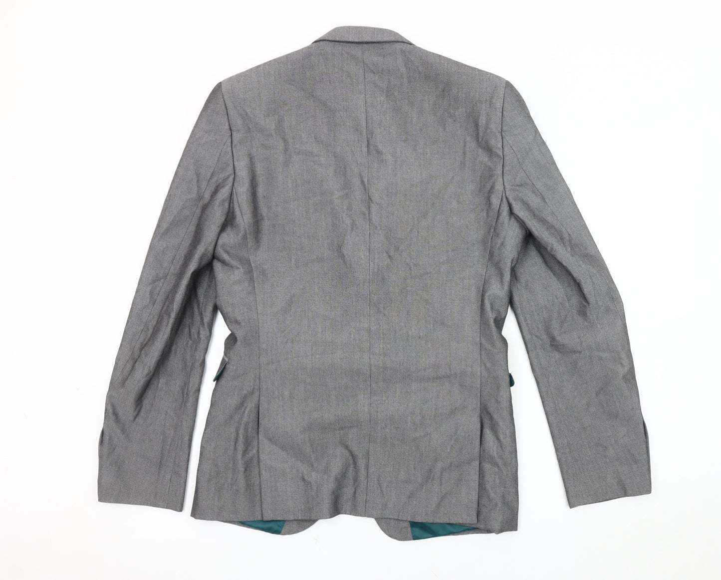 Next Men's Grey Long Length Blazer Jacket Size 38L