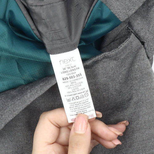 Next Men's Grey Long Length Blazer Jacket Size 38L