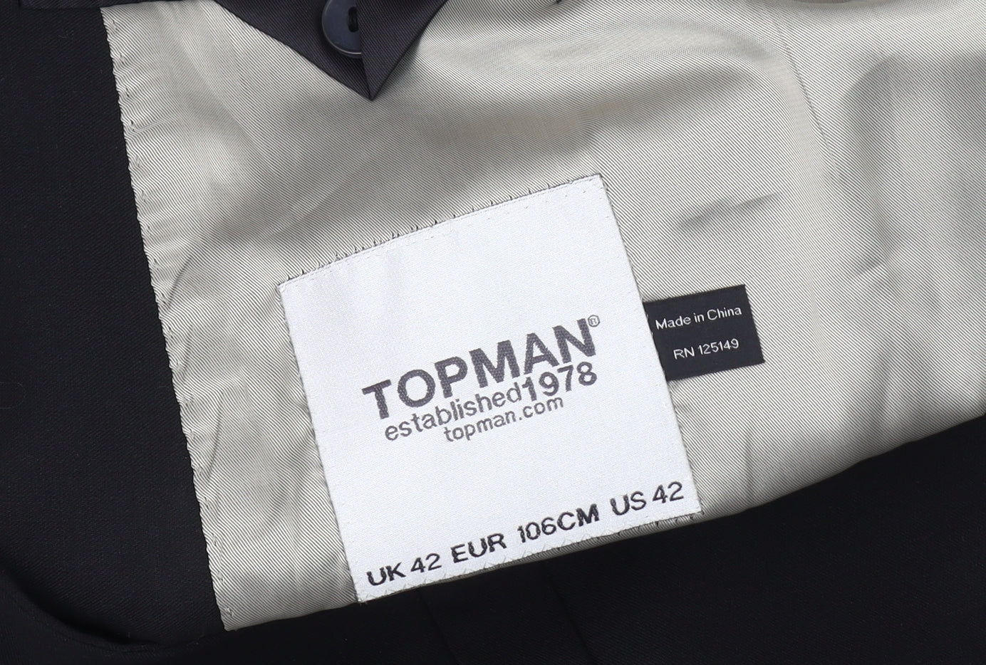 Topman Men's Black Blazer, Size 42, Formal Classic Jacket