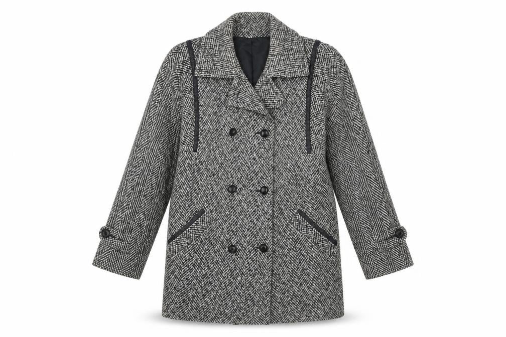 Front view of Julius Women's Grey Wool Pea Coat, size 10