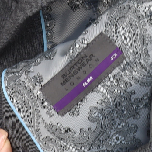 Burton Menswear Grey Slim Fit Blazer 42R
