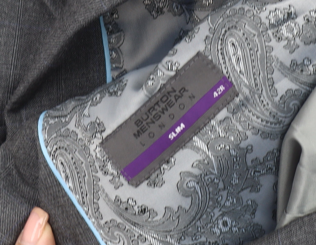 Burton Menswear Grey Slim Fit Blazer 42R