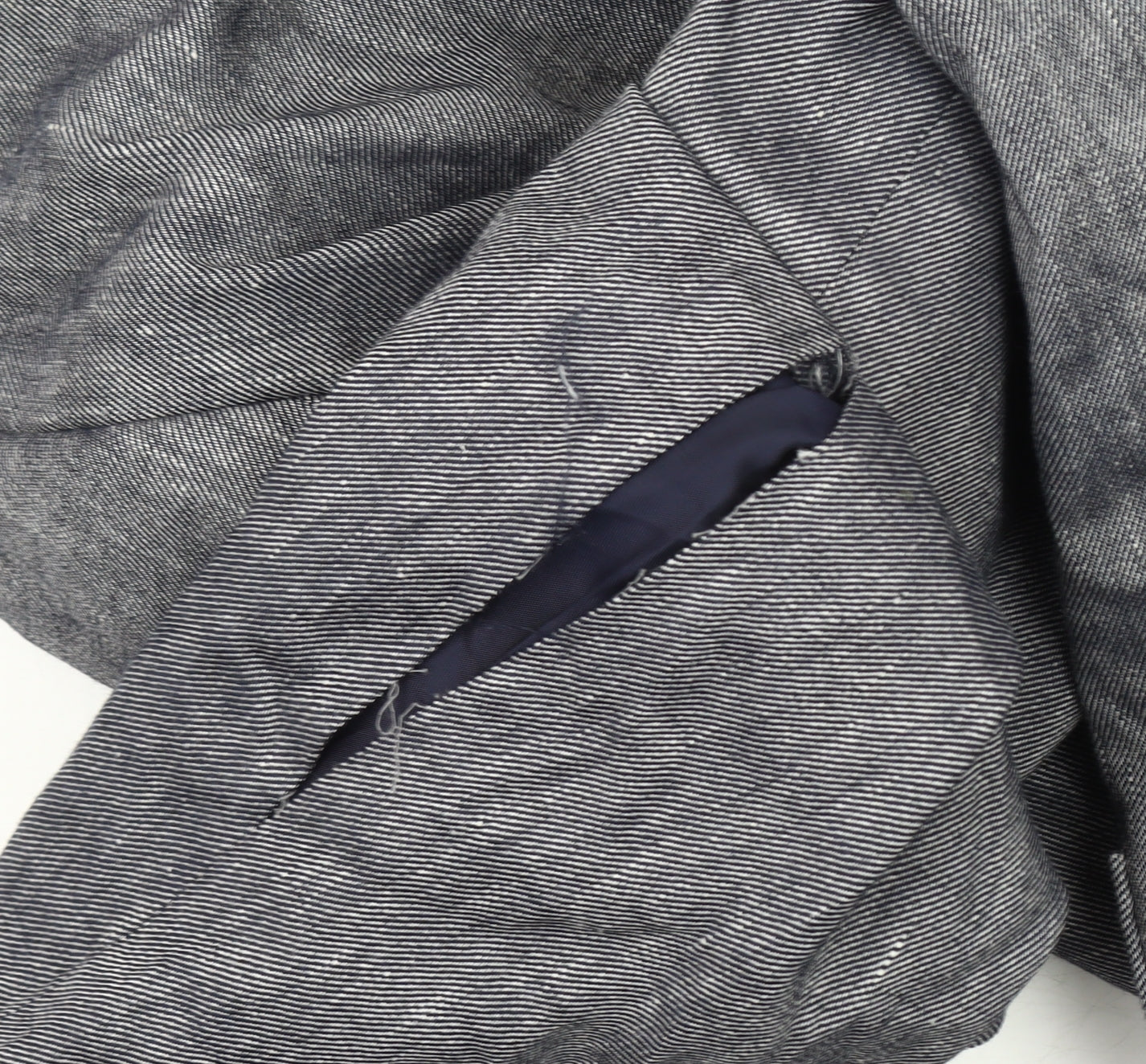 Marks and Spencer Men's Grey 46L Blazer - Autograph - Elegant Striped