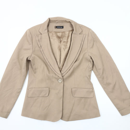 Kaleidoscope Women's Beige Blazer Size 12, Lined, One-Button