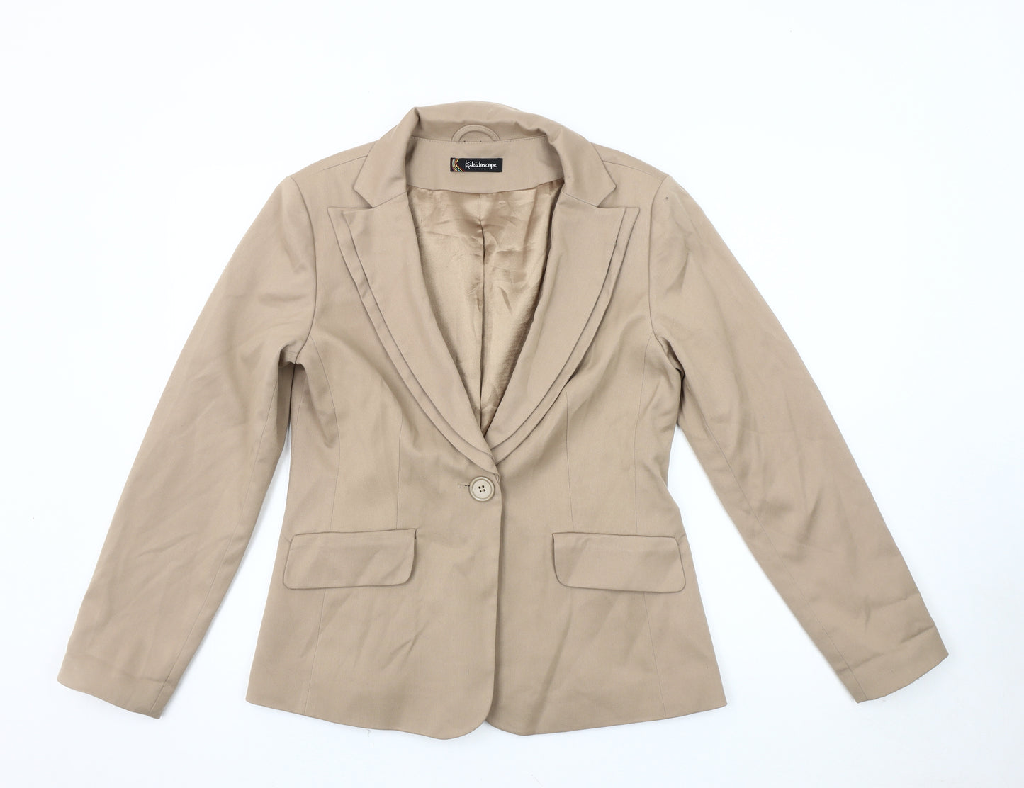 Kaleidoscope Women's Beige Blazer Size 12, Lined, One-Button