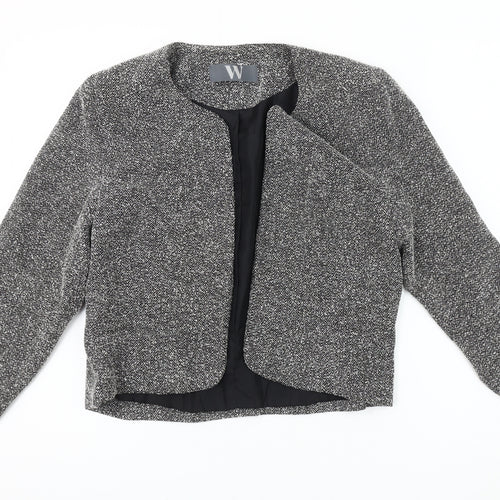 BHS Women's Grey Herringbone Bouclé Blazer Size 12