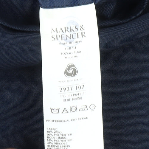 Marks and Spencer Men's Blue 40R Blazer Jacket