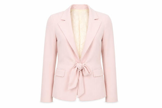 Front view of Zara Women Pink Blazer, size 14, Classic Regular Fit