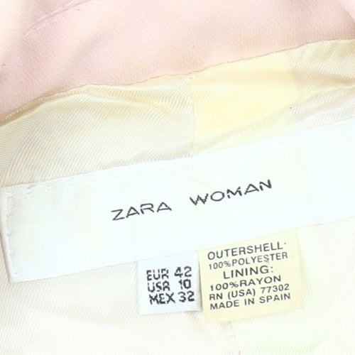 Zara Women Pink Blazer, Size 14, Classic Regular Fit