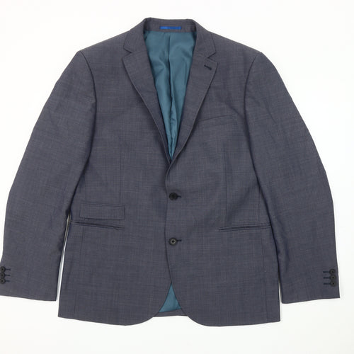 Next Men's Blue Blazer 44R Wool Blend Regular Fit