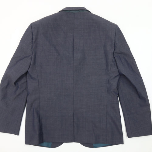 Next Men's Blue Blazer 44R Wool Blend Regular Fit