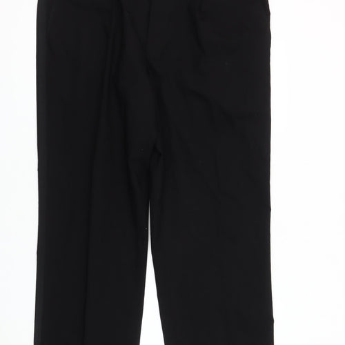 GREENWOODS ELITE Men's Black Wool Trousers Size S