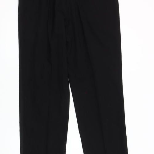 GREENWOODS ELITE Men's Black Wool Trousers Size S