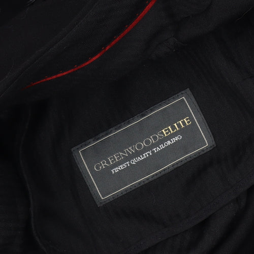 GREENWOODS ELITE Men's Black Wool Trousers Size S