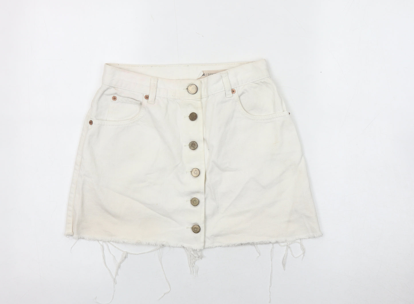 ASOS Women's Ivory Denim Skirt Size 8