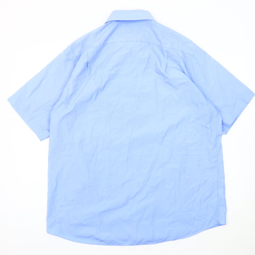 Marks and Spencer Men's Blue Regular Fit Casual Shirt