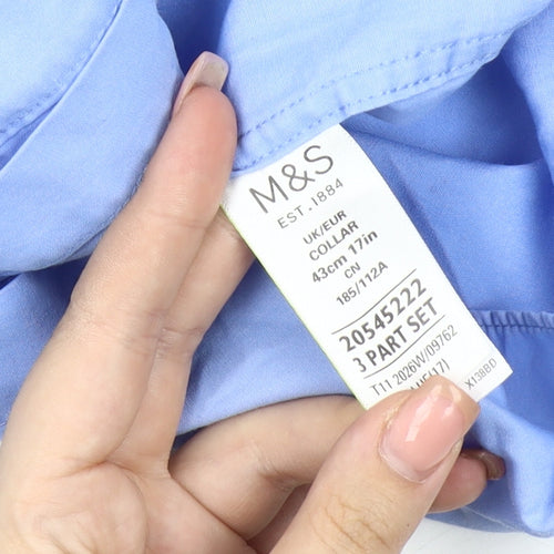Marks and Spencer Men's Blue Regular Fit Casual Shirt