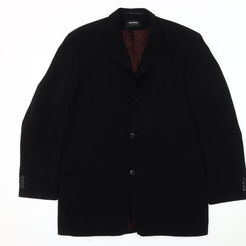 Benvenuto Men's Black Blazer Size 48 Regular Fit